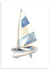 Cuadro infantil decorativo de barco de vela en tonos azules. kudeko.com
