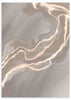 Cuadro abstracto moderno con diseño fluido en tonos beige y gris. kudeko.com