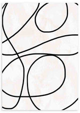 Cuadro abstracto minimalista con líneas negras sobre fondo claro. kudeko.com