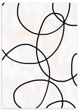 Cuadro abstracto minimalista con líneas negras sobre fondo claro. kudeko.com