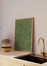 Quadro minimalista de still life de café da manhã disponível em kudeko.com