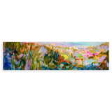 Horizontales Wandbild abstrakt von lebhafter Landschaft. Erhältlich auf kudeko.com.