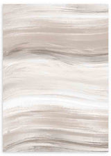 Cuadro abstracto minimalista con pinceladas en tonos beige y blanco. kudeko.com