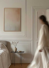 Cuadro abstracto con degradado en beige y blanco, kudeko.com