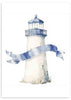 Cuadro infantil decorativo de faro azul con cinta. kudeko.com
