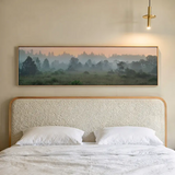 Tableau horizontal photographique d'un paysage serein avec brume. Disponible sur kudeko.com