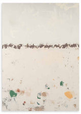 Cuadro abstracto con base clara y detalles de color, kudeko.com