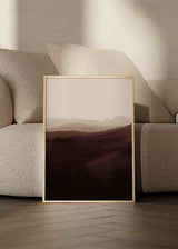 Cuadro abstracto con paisajes ondulados en tonos marrones y beige, disponible en kudeko.com.