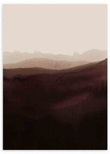 Cuadro abstracto con paisajes ondulados en tonos marrones y beige, disponible en kudeko.com.
