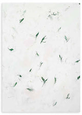 Cuadro abstracto minimalista en verde esmeralda y blanco, kudeko.com