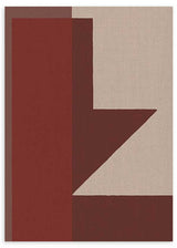 Cuadro geométrico en tonos terracota, burdeos y beige con diseño moderno, kudeko.com