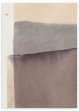 Cuadro minimalista con bloques horizontales en tonos beige y marrón, disponible en kudeko.com.