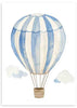 Cuadro infantil decorativo de globo aerostático azul. kudeko.com