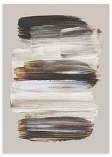 Cuadro abstracto con trazos horizontales en tonos marrones y beige, disponible en kudeko.com.