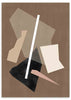 Cuadro abstracto geométrico en tonos marrón y beige, disponible en kudeko.com.