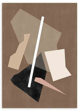 Cuadro abstracto geométrico en tonos marrón y beige, disponible en kudeko.com.