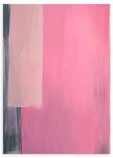 Abstraktes Wandbild in Kaugummirosa mit Farbblöcken, moderner dekorativer Stil. Erhältlich auf kudeko.com