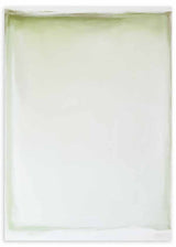 Cuadro abstracto blanco con bordes en verde suave, kudeko.com