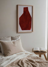 Cuadro abstracto terracota geométrico fondo claro, kudeko.com