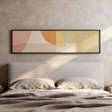 Horizontales Wandbild abstrakt mit sanften Formen in warmen und entspannenden Tönen. Erhältlich bei kudeko.com.