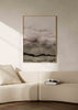 Cuadro abstracto con texturas orgánicas en tonos marrones y beige, disponible en kudeko.com.