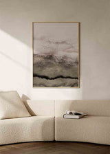Cuadro abstracto con texturas orgánicas en tonos marrones y beige, disponible en kudeko.com.