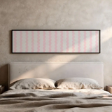 Quadro horizontal minimalista em tons suaves de rosa. Disponível em kudeko.com