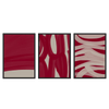 Conjunto de tres cuadros abstractos en tonos burdeos y beige, kudeko.com\n