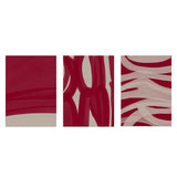 Conjunto de tres cuadros abstractos en tonos burdeos y beige, kudeko.com