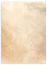 Tableau abstrait avec lignes organiques diffuses en tons beige, sable et crème, composition douce au style contemporain et épuré. Disponible sur kudeko.com