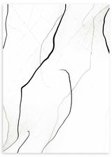 Cuadro de líneas orgánicas negras con trazos grises sutiles sobre fondo blanco, composición abstracta de apariencia ligera y elegante. Disponible en kudeko.com