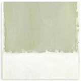 Cuadro cuadrado abstracto en tonos verdes y blancos con diseño minimalista - kudeko.com