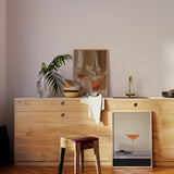 Quadro abstrato de taças de coquetel, ideal para interiores. Disponível em kudeko.com