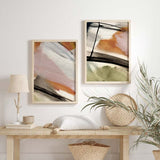 Conjunto de dos cuadros abstractos y coloridos