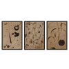 Conjunto de cuadros marrón minimalistas abstractos con trazos orgánicos y texturas cálidas, disponibles en kudeko.com.\n