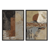 Ensemble de tableaux marron abstraits minimalistes avec textures uniques, style décoratif sobre et moderne. Disponible sur kudeko.com