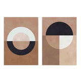 Conjunto de cuadros marrón minimalistas con diseño geométrico, disponibles en kudeko.com.