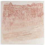 Cuadro abstracto texturizado en tonos beige y rojizos con relieve visual, kudeko.com