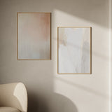 Cuadro abstracto con degradado en beige y blanco, kudeko.com