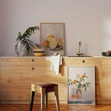 Tableau carré coloré avec des oranges et citrons disponible sur kudeko.com