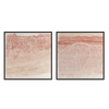 Conjunto de dos cuadros abstractos textura tonos terracota y arena paisajes, kudeko.com\n