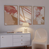 decoración con cuadros, ideas - conjunto de cuadros abstractos, minimalistas y coloridos - kudeko