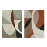 Conjunto de dos cuadros decorativos sin marco de estilo minimalista y abstracto, díptico abstracto orgánico en tonos tierra, modelo Two Combo - Comfy