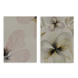 Conjunto de dos cuadros decorativos sin marco de estilo orgánico y minimalista, flores suaves en acuarela, modelo Two Combo - Susurro de Flores