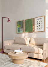Set aus drei Vintage Wandbildern Kaffee und Natur. Erhältlich bei kudeko.com