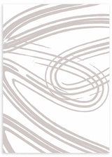 Cuadro con líneas curvas entrelazadas en beige suave sobre fondo blanco, composición fluida de estética abstracto y apariencia serena. Disponible en kudeko.com