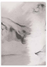 Cuadro abstracto en tonos grises y negros con formas fluidas kudeko.com