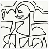 Cuadro cuadrado abstracto con figuras geométricas en arte lineal. Tienda kudeko.com