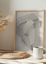 Cuadro abstracto con líneas grises entrelazadas. kudeko.com