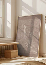 Cuadro abstracto con líneas irregulares sobre fondo marrón - kudeko.com